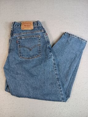 Vintage 90's Levi's 550 Relaxed Fit Tapered Leg Jeans Made In USA Size 16 REG S